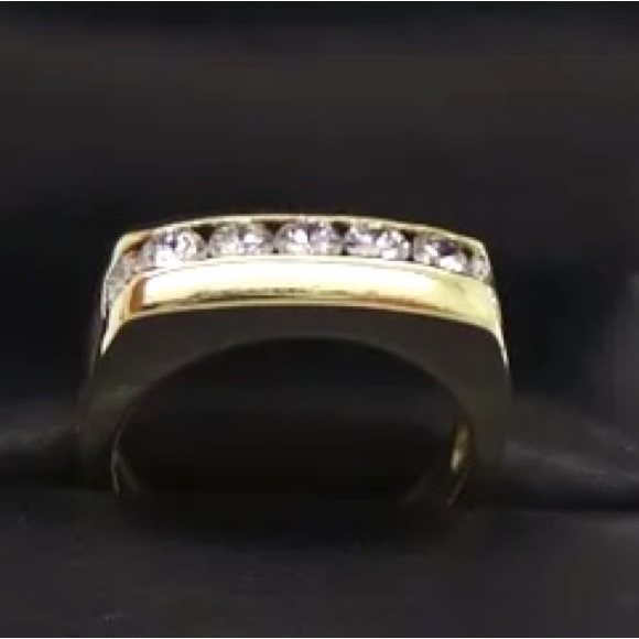 18K YELLOW SOLID GOLD Ladies DIAMOND BAND RING - Picture 10 of 11